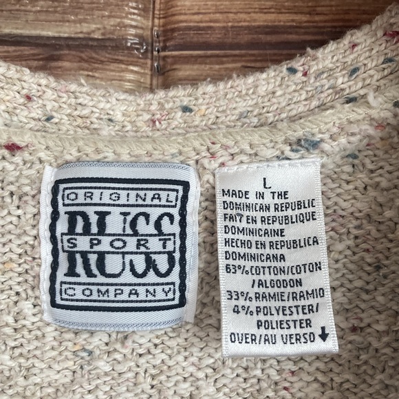 Vintage Russ Sport Speckled Cream Button-Up Vest Women’s Large - Picture 2 of 10